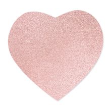 Porta Copos Coração Rosa com Glitter