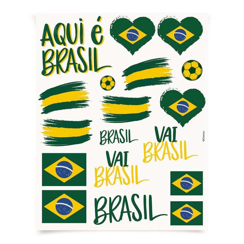 Cartela Tatoo para Pele Copa 2022 - 4 Un