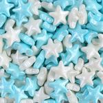 Confeito Shapes Estrelas Grandes Azul/Branco Big 100G