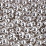 Confeito Sugar Beads Perolizados Prata 6mm 100G