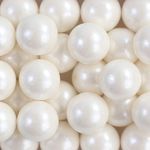 Confeito Sugar Beads Perolizados Branco 14mm 100G