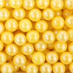 Confeito Sugar Beads Perolizados Amarelo 14mm 100G