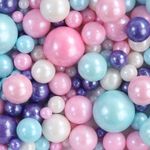 Confeito Sugar Beads Perolizados Rosa,Roxo e Azul e Branco 100G Sortido