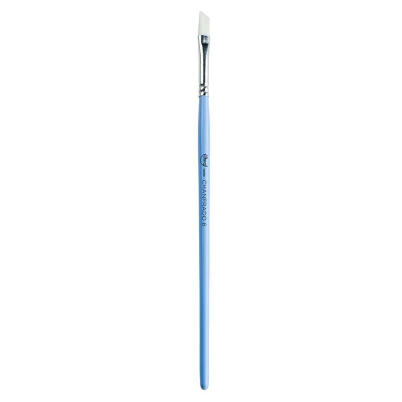 Pincel Artistico N6 - Chanfrado Azul Ciano