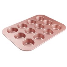 Forma Aço Carbono Cupcake Rose Gold 39,4X28,6X3cm - Fundo Fixo