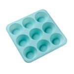 Forma de Silicone 21X21X3cm Colors Cupcake 9 Cavidades Azul
