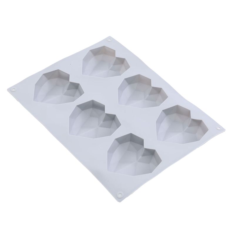Forma de Silicone 22X16,7X2,5cm - Mini Coração 6 Cavidades