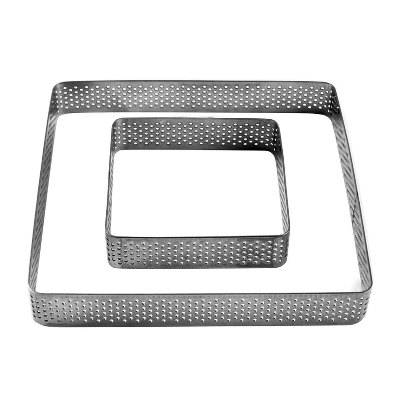 Aro Inox Micro-Perfurado Quadrado 8X8X2cm