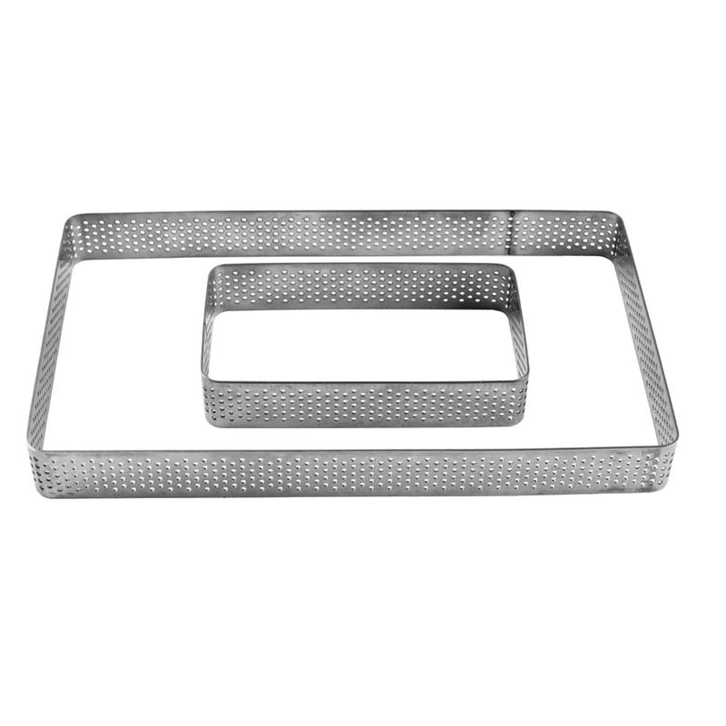 Aro Inox Micro-Perfurado Retangular 10X5,5X2cm