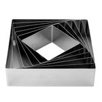Molde/Cortador Aço Inox Quadrado 14.8X14.8X5cm - Fixo
