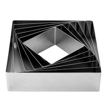 Molde/Cortador Aço Inox Quadrado 14.8X14.8X5cm - Fixo