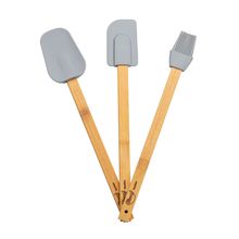 Espátula Silicone - Bambu/Cinza - 3 Un