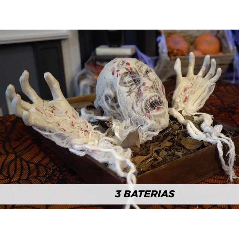 Espeto para Jardim Zumbi com Som e Luz Halloween - 1 Un