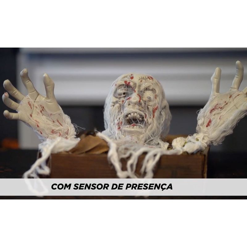 Espeto para Jardim Zumbi com Som e Luz Halloween - 1 Un