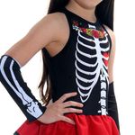 Fantasia Caveira Mexicana Vestido Infantil com Tiara - Halloween P