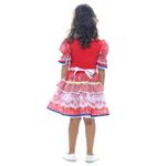 Fantasia Caipira Chic Vermelha Vestido Infantil com Tiara - Festa Junina