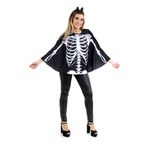 Fantasia Poncho Caveira Adulto - Halloween M