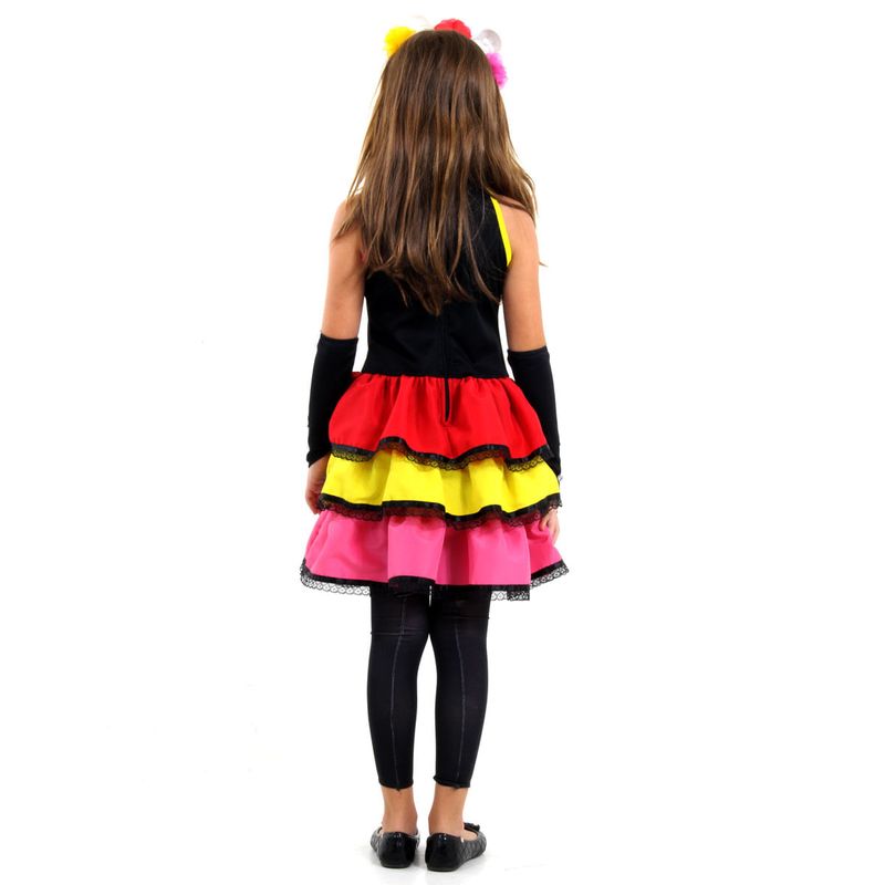 Fantasia Caveira Mexicana Colour Infantil - Halloween G