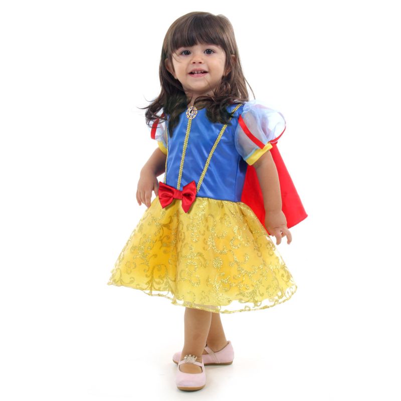 Fantasia Branca de Neve Bebê Luxo - Disney Princesas M