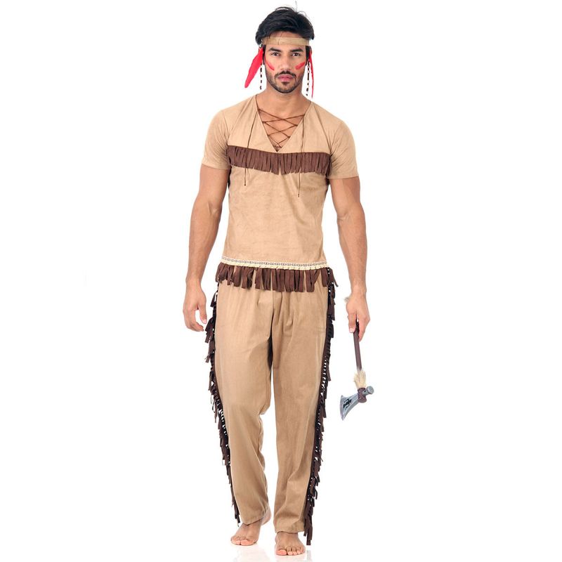 Fantasia Índio Americano Adulto - Carnaval GG