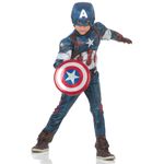 Fantasia Capitão América Infantil Original com Máscara e Peitoral - Vingadores - Marvel P