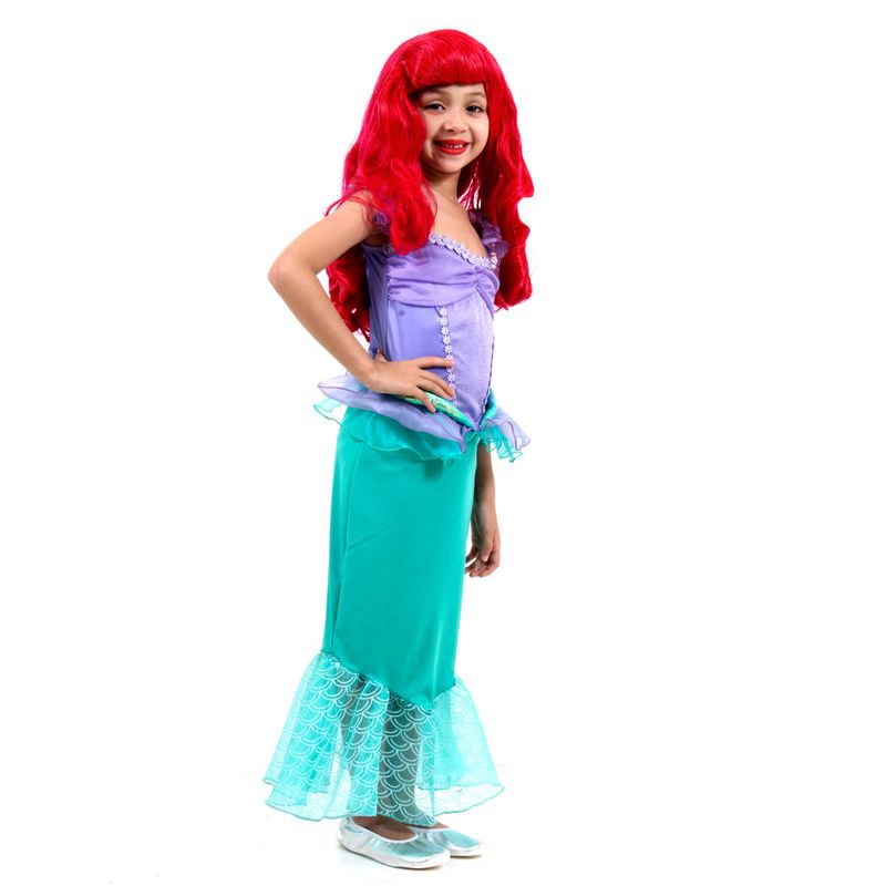 Fantasia Ariel Infantil Luxo Original - Pequena Sereia - Disney Princesas G