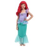 Fantasia Ariel Infantil Luxo Original - Pequena Sereia - Disney Princesas G