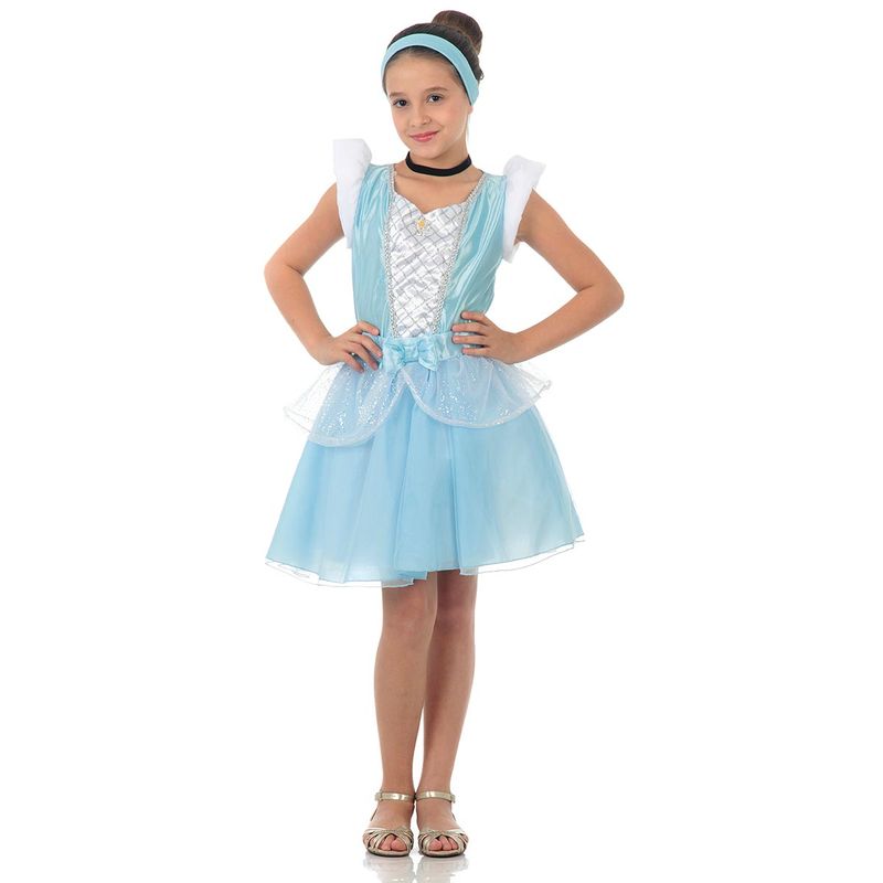 Fantasia Cinderela Infantil Vestido Original Princesa Disney Tamanho: G