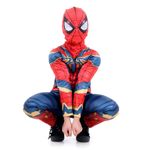 Fantasia Homem Aranha de Ferro Infantil Longa Original com Máscara e Peitoral - Vingadores - Marvel M