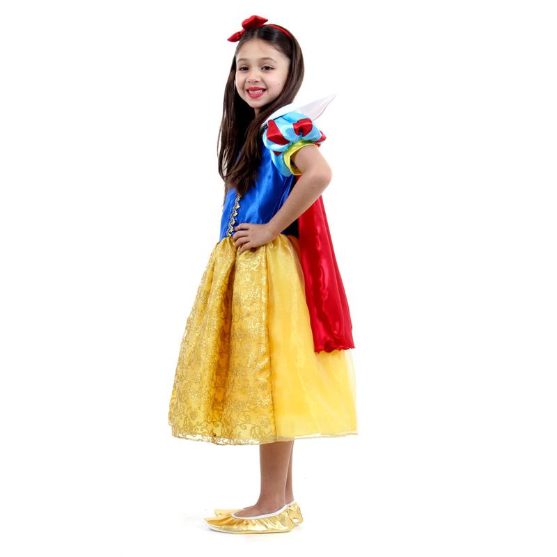 Fantasia Branca de Neve Infantil Luxo Original com Tiara - Disney Princesas M