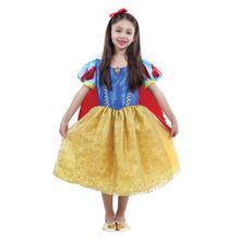 Fantasia Branca de Neve Infantil Luxo Original com Tiara - Disney Princesas