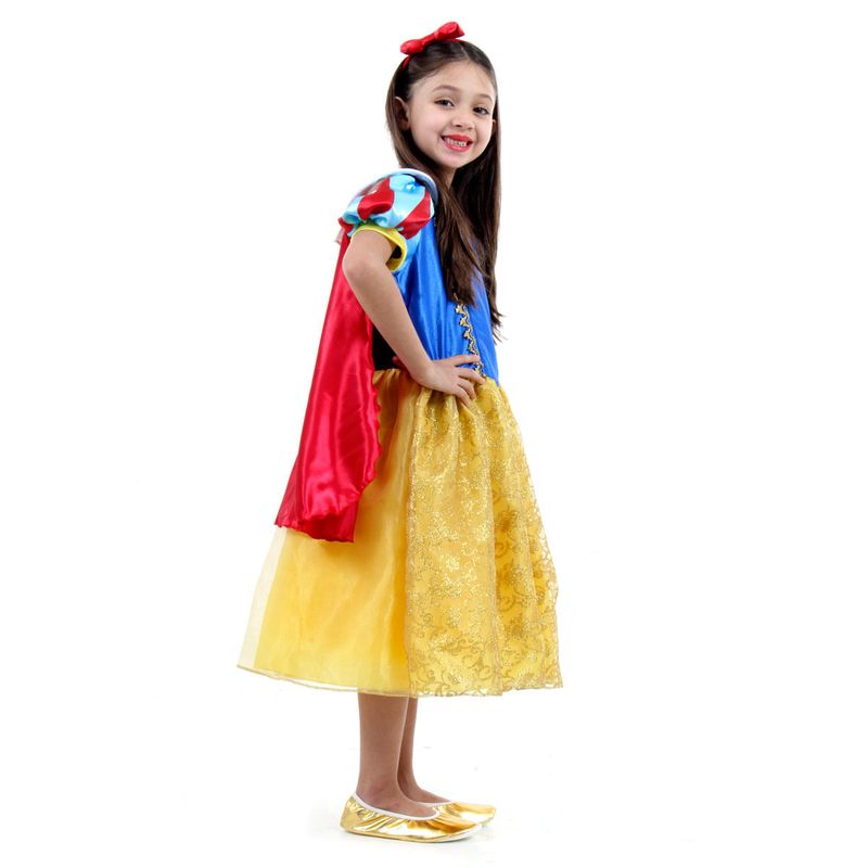 Fantasia Branca de Neve Infantil Luxo Original com Tiara - Disney Princesas M