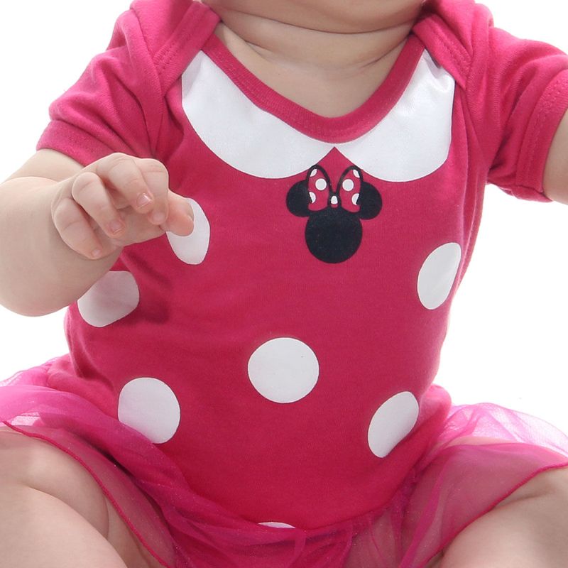 Fantasia Body com Saia Minnie Rosa Bebê - Micey Mouse - Disney  G