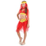 Fantasia Odalisca Vermelha Infantil - Carnaval  P