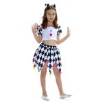 Fantasia Colombina Colorida Infantil com Tiara - Carnaval P