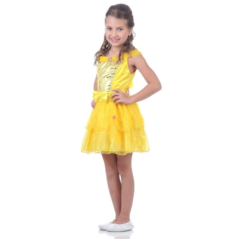 Fantasia Bela Infantil Vestido Curto Original - Disney Princesas G