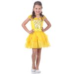 Fantasia Bela Infantil Vestido Curto Original - Disney Princesas G