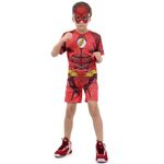 Fantasia Flash Infantil Curto com Musculatura - Liga da Justiça G