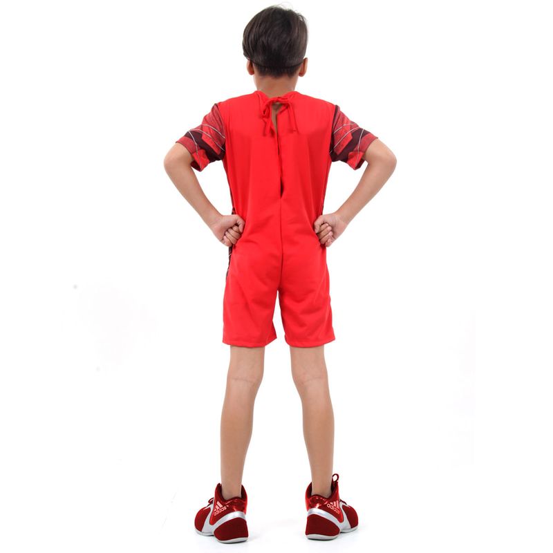 Fantasia Flash Infantil Curto com Musculatura - Liga da Justiça G