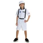 Fantasia Astronauta Branco Curto Luxo Infantil com Boné
 G