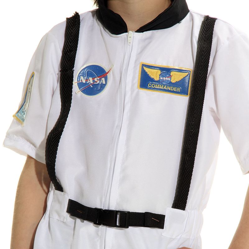 Fantasia Astronauta Branco Curto Luxo Infantil com Boné
 G
