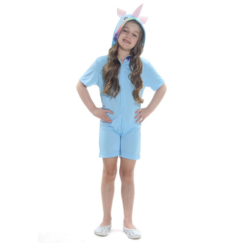 Fantasia Unicórnio Azul Infantil Curto  P
