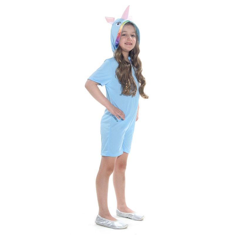 Fantasia Unicórnio Azul Infantil Curto  P