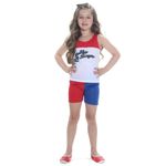 Fantasia Arlequina Regata e Shorts Infantil Curta - Harley Quiin - Esquadrão Suicida  M