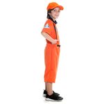 Fantasia Astronauta Laranja Curto Luxo Infantil com Boné
 P