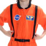 Fantasia Astronauta Laranja Curto Luxo Infantil com Boné
 P