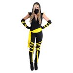 Fantasia Ninja Preto Feminino Adulto - Carnaval M