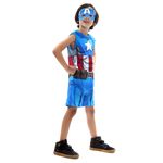 Fantasia Capitão América Infantil Regata Original com Máscara - Vingadores - Marvel M