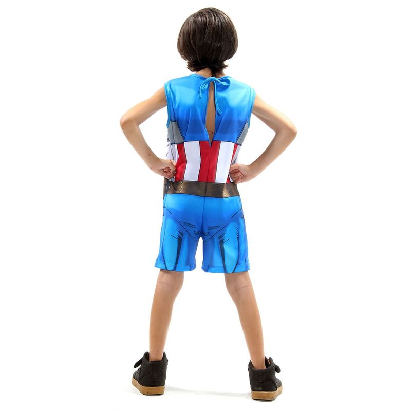 Fantasia Capitão América Infantil Regata Original com Máscara - Vingadores - Marvel M