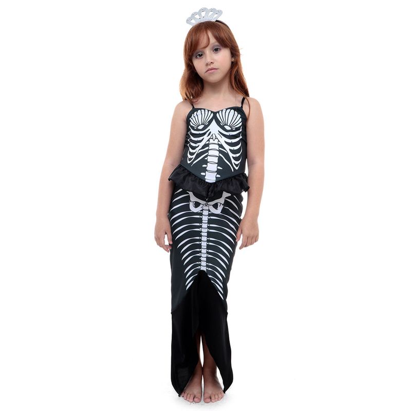 Fantasia Sereia Esqueleto Infantil - Halloween G